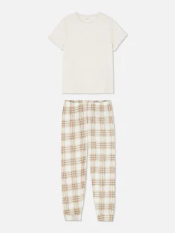 Pyjama à Manches Courtes Et à Motif écossais|Primark Discount