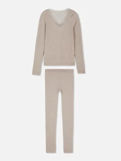 Pyjama à Manches Longues Avec Finitions En Dentelle|Primark New