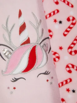 Pyjama De Noël En Molleton à Motif Licorne|Primark New