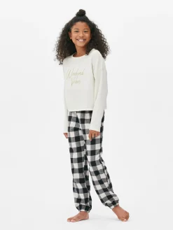 Pyjama En Flanelle Brodé|Primark New