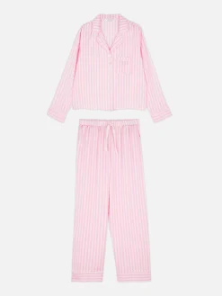 Pyjama En Satin à Manches Longues|Primark