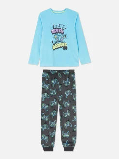 Pyjama T-shirt Et Bas à Motif Manette De Jeu Vidéo|Primark New
