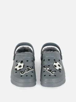 Sabots Doublés De Fausse Fourrure à Motif Football|Primark New