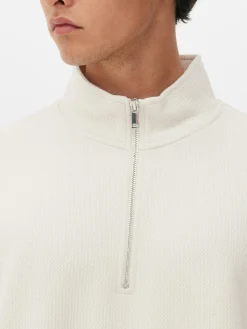 Sweat-shirt Texturé à Col Zippé Et Motif Géométrique|Primark Sale