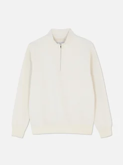 Sweat-shirt Texturé à Col Zippé Et Motif Géométrique|Primark Sale