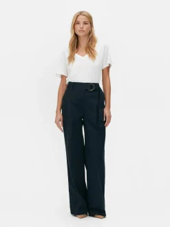 T-shirt à Col En V En Coton Mélangé|Primark New