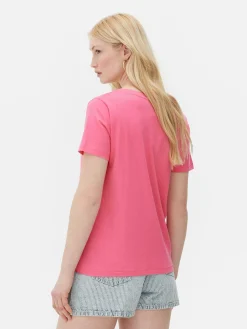 T-shirt à Col En V Et Manches Courtes|Primark Outlet