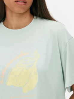 T-shirt Coupe Droite à Motif Graphique|Primark Clearance