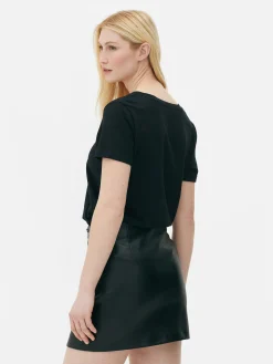 T-shirt Coupe Regular à Col En V|Primark Clearance