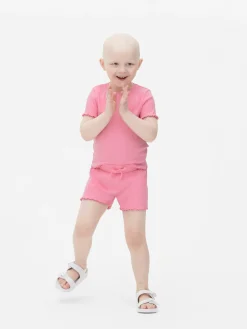 T-shirt Côtelé à Finition Festonnée à Coordonner|Primark Hot