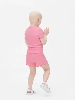 T-shirt Côtelé à Finition Festonnée à Coordonner|Primark Hot