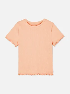T-shirt Côtelé à Finition Festonnée à Coordonner|Primark Sale