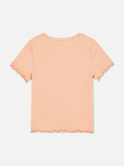 T-shirt Côtelé à Finition Festonnée à Coordonner|Primark Sale