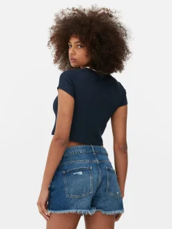 T-shirt Graphique à Col Cranté|Primark Hot