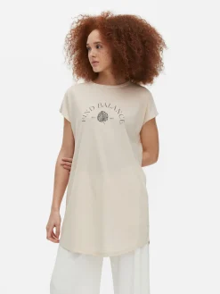 T-shirt Long Imprimé à Manches Courtes|Primark Sale