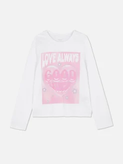 T-shirt Manches Longues à Imprimé Sur Le Buste|Primark