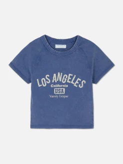 T-shirt Style Universitaire Los Angeles|Primark Clearance