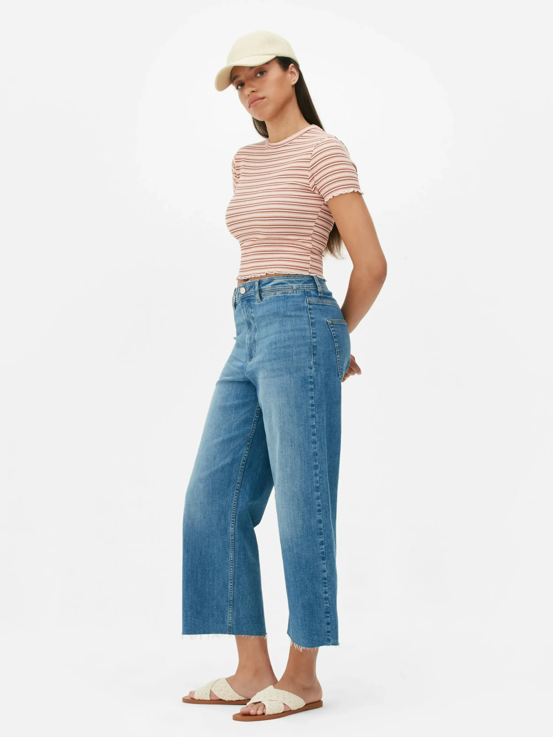 T-shirt Texturé à Ourlet Ondulé|Primark Sale