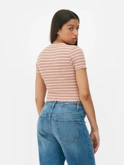 T-shirt Texturé à Ourlet Ondulé|Primark Sale