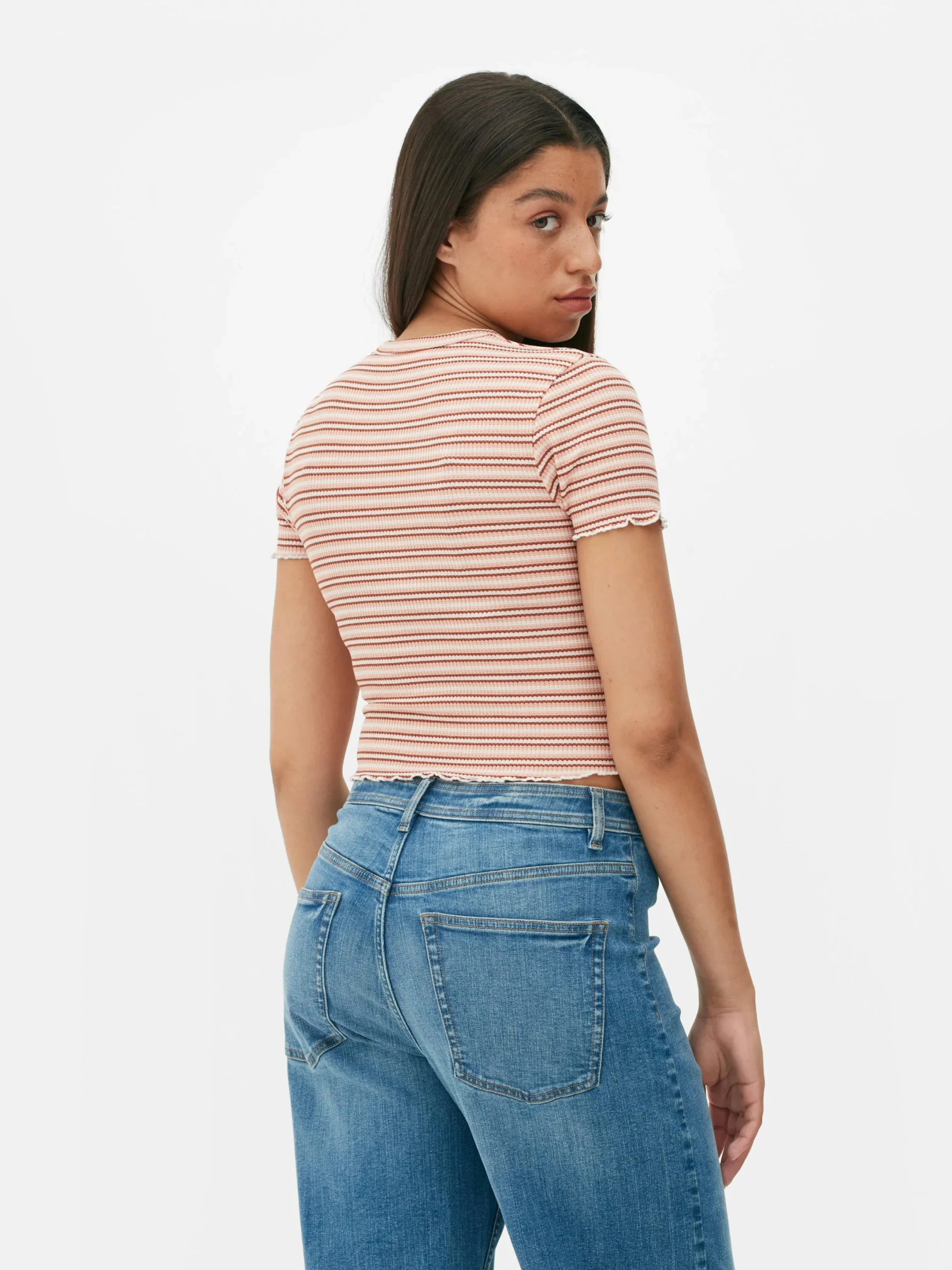 T-shirt Texturé à Ourlet Ondulé|Primark Sale