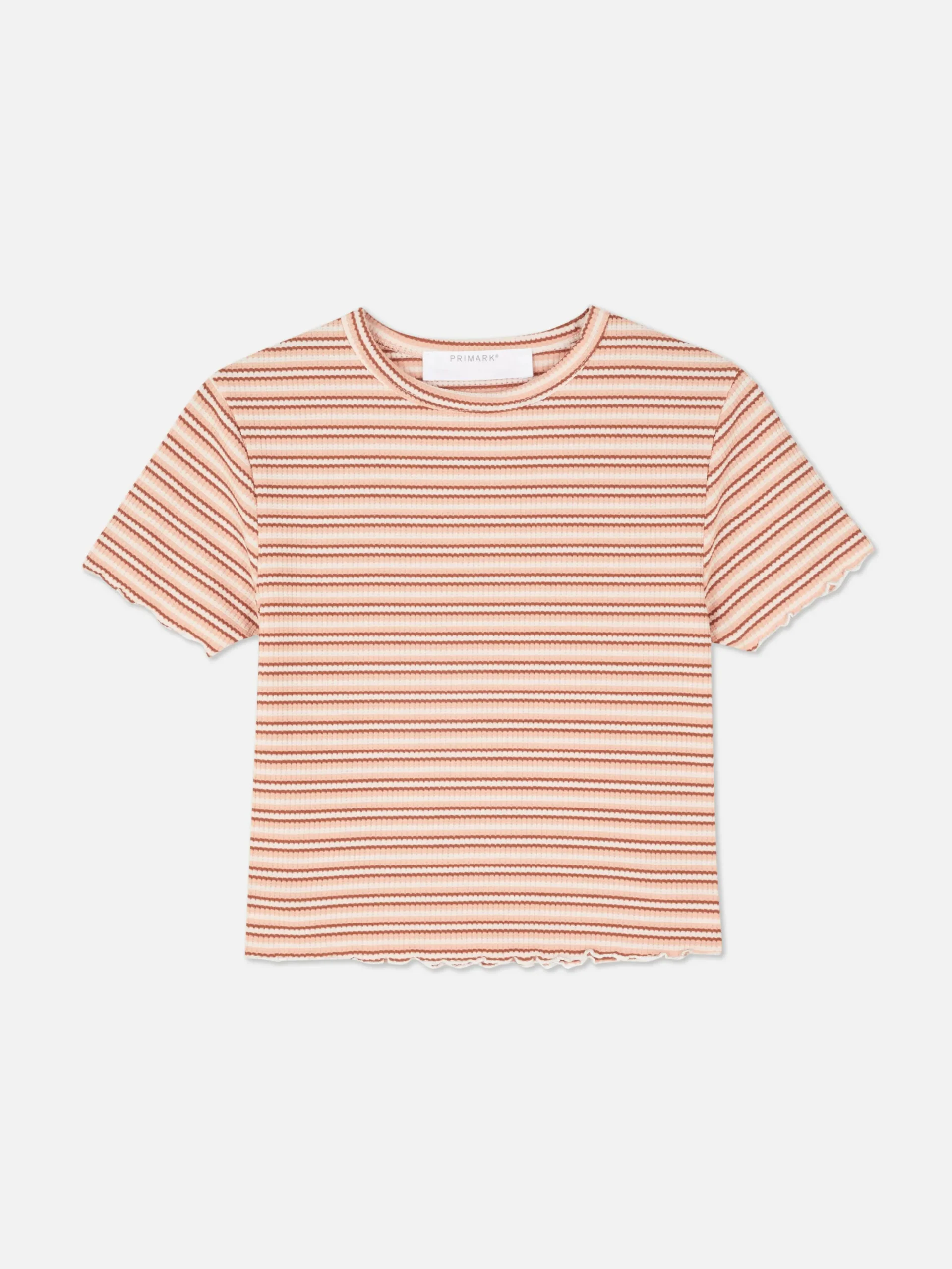 T-shirt Texturé à Ourlet Ondulé|Primark Sale