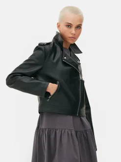 Veste Motard En Simili Cuir Essential|Primark New