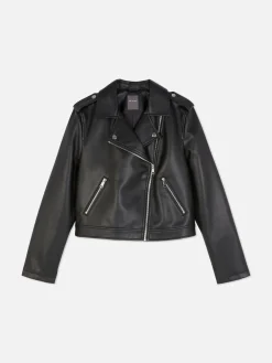 Veste Motard En Simili Cuir Essential|Primark New